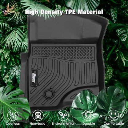 FREEMOTOR802 Compatible with 2009-2014 Ford F-150 Super Crew Cab Floor Mats, Black 3D Molded Carpets Liner 1st 2nd Row Pad 3PC TPE Thermo Plastic Elastomer All Weather Protector - size: For Ford F-150 Super Crew Cab 2009-2014