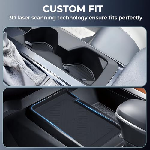 Cup Holder Insert & Wireless Charging Protective Mat for Toyota Camry 2026 2025, Center Console Interior Accessories Cup Holder & Wireless Charger Cover Pad for 2025-2026 Camry, Black - style: Fits for 2025-2026 Camry