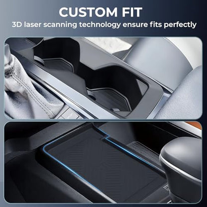Cup Holder Insert & Wireless Charging Protective Mat for Toyota Camry 2026 2025, Center Console Interior Accessories Cup Holder & Wireless Charger Cover Pad for 2025-2026 Camry, Black - style: Fits for 2025-2026 Camry