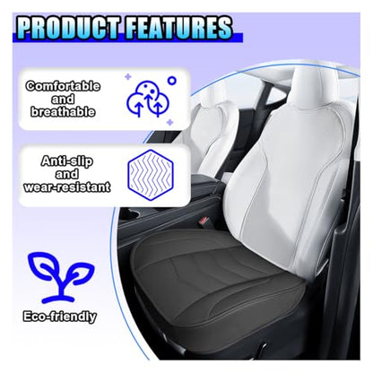 Luxury Faux Leather Car Seat Cover - Anti-Slip Waterproof Drive Seat Cushion Car Front Bottom Seat Cover with Storage Pocket - Universal Full Wrap Seats Protector for Cars SUV Trucks (Black) - color: Black