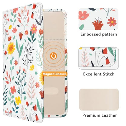 CoBak Car Registration and Insurance Holder - Vehicle Glove Box Car Organizer,Auto Truck Comparment Accessories Case with Magnetic Closure for Driver License,Cards - color: L-Meadow Delight