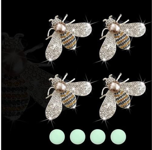 4 Pcs Bling Bee Air Vent Clips,Crystal Bee Car Air Fresheners Vent Clips Car Diffuser Vent Clip Rhinestone Diamond Bee Car Decoration Car Interior Decor Bling Car Accessories,Interior Accessories