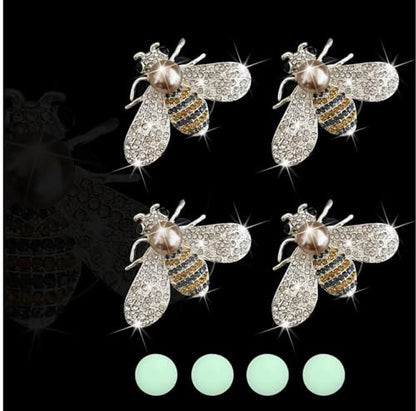 4 Pcs Bling Bee Air Vent Clips,Crystal Bee Car Air Fresheners Vent Clips Car Diffuser Vent Clip Rhinestone Diamond Bee Car Decoration Car Interior Decor Bling Car Accessories,Interior Accessories
