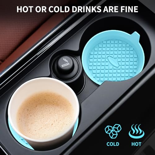 ME.FAN Car Cup Holder Coasters [4 Pack] Silicone Cups Mats, Automotive Universal Non-Slip Recessed Interior Accessories Sky Blue - color: 4pack-sky Blue