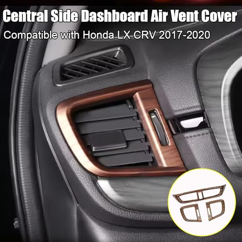 XITER 3pcs Central Front Side Air Condition Vent Outlet Trims for Honda CRV 2017 2018 2019 2020 2021 2022,Peach Wood Texture - color: Peach Wood Texture, size: 3PCS Air Vent Cover