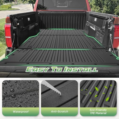 Cartist Floor Mats for Toyota Tacoma Hybrid 2024 2025 2026, All Weather 5FT Trunk Bed Mat, Tailgate Mat & Door Sill Guards for Tacoma Accessories, Heavy Duty TPE Car Mats, Car Accessories - size: 1)Toyota Tacoma Hybrid 24+ Full Set