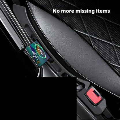 Car Seat Gap Filler Organizer 2 Pack Seat Gap Filler 2 in 1 Universal Between Car Seat Gap Plug with Storage Slot Drop Proof Guard for Fits Cars Phones Keys & Cards