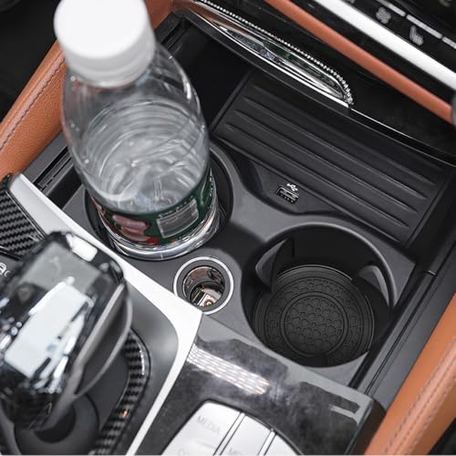 Car Cup Holder Coaster, 2PCS 2.75" Non-Slip Insert Insulated Vehicle Water Bottle Holder Pad, Waterproof Dustproof Embedded Automotive Console Drink Cup Mat, Universal Fit (Black) - color: Black