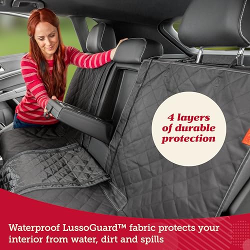 Lusso Gear Dog Car Seat Cover - Waterproof Non-Slip Car Back Seat Protector - Rear Car Seat Cover for Dogs - Universal Fit for Sedans Trucks SUVs - Scratchproof Backseat Car Cover - Machine Washable - color: - Premium Edition - Black