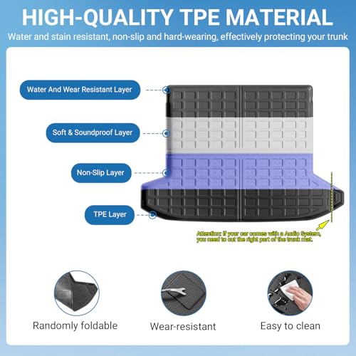 Cargo Liner Compatible with 2022 2023 2024 2025 2026 Tucson Rear Trunk Mat Cargo Mat Trunk Liner Replacement for 2022 2023 2024 2025 2026 Tucson Accessories - color: Upgraded Rear Trunk Mat