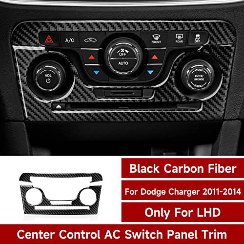 Car Air Conditioner Volume Switch Panel Decals for 2011 2012 2013 2014 Dodge Charger Accessories Carbon Fiber Interior Stickers - color: Air Conditioner Panel
