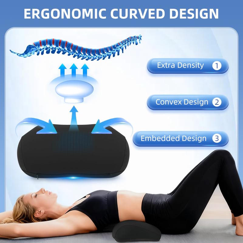 Lumbar Support Pillow for Office Chair, Memory Foam Lumbar Pillow for Lower Back Pain Relief (xiaoyaokaoblack) - color: Xiaoyaokaoblack