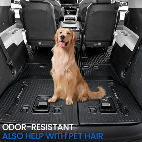 Cargo Lower Mat Backrest Mats for 2022-2025 2026 Kia Carnival, All Weather TPE Seat Back Liners Trunk Lower Well Mat Cargo Liner Accessories (Backrest Mats for 3rd-Row+ Cargo Lower Mat)