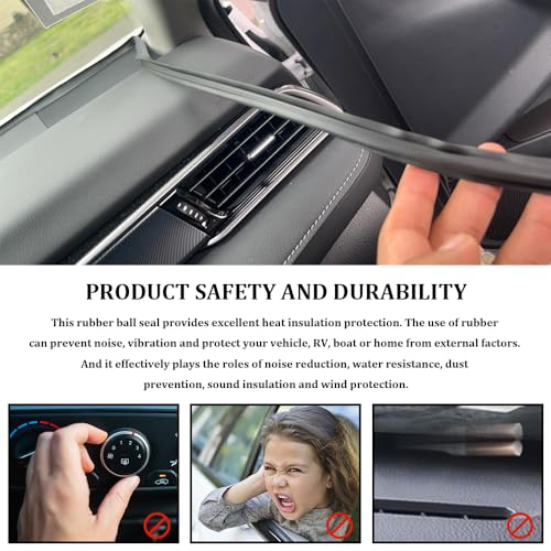 1PCS Car Dashboard Seal Strip, Automotive Door Weather Stripping, Black 2m Rubber Seal Protector Guard Strip, Universal Accessory Car Windshield Trim Seal Strip Fit for Trucks, Boats, RVs