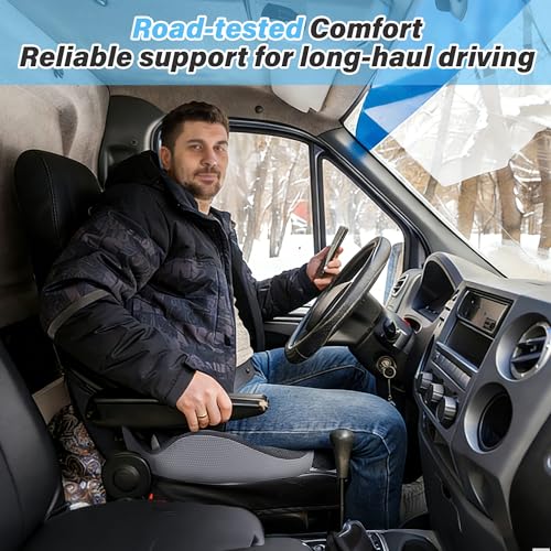 VUSIGN X-Large Seat Cushion for Truck & Car Drivers, Memory Foam Seat Cushion for Long Driving, Sciatica & Tailbone Pain Relief, Ergonomic Back Support Cushion with Non-Slip Bottom & Washable Cover