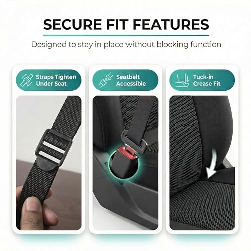 FH Group Car Seat Covers Classic Cloth Seat Covers Full Set with Gift – Universal Fit for Cars Trucks & SUVs (Black) FB102114 - color: Black, size: Full Set