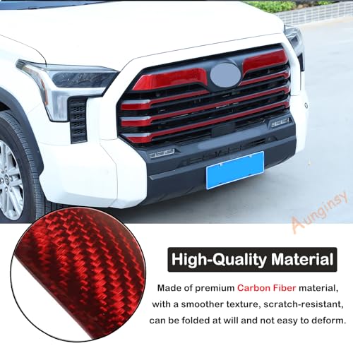 Aunginsy Car Front Bumper Grille Trim Sticker Fit Toyot@a Tundra 2022-2024 Truck Real Carbon Fiber Front Lip Bumper Upper Grill Molding Strips Decorative Cover Protect Sticker Exterior Accessories - size: Front Bumper Grille Trim Sticker