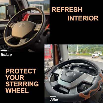 PINCTROT XL Size 17.5-18 Inch Comfy Grip Steering Wheel Cover for Semi Truck, Fits RV, Big Rig Trucker, 18 Wheeler and Classic Cars, Anti-Slip Design 17.5-18 Inch(Silicone Brown) - color: 8.Brown, size: Extra Large Size[17 1/2''-18'']