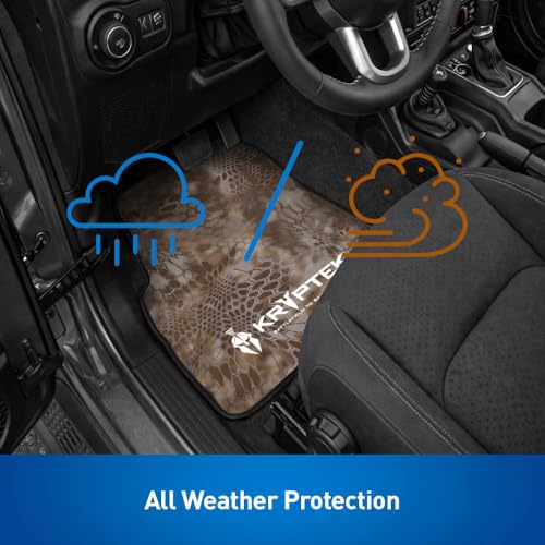 Coverking Universal Car Floor Mats Set of 2 (Front Driver and Passenger) Kryptek Banshee Camo - All-Weather Protection for Mud, Dirt, Rain, Spills, Non-Slip Backing, Fits Cars Trucks SUVs Jeeps - style: Kryptek Banshee