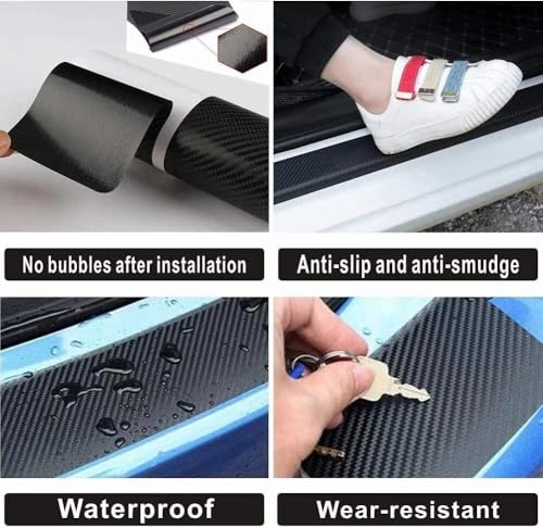 4Pcs z71 Letter Emblem Front/Rear Door Car Door Sill Plate Protectors Scuff Plate (Black Red)