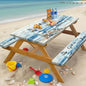 Nautical Lighthouse Beach Picnic Table Cover with Bench Covers Waterproof Windproof Elastic Fitted Outdoor Camping RV Tablecloths with Drawstring Bag Reusable Rectangle Tables and Seats Cover 30X72IN - color: Blue, size: 30" x 72" (Rectangular)