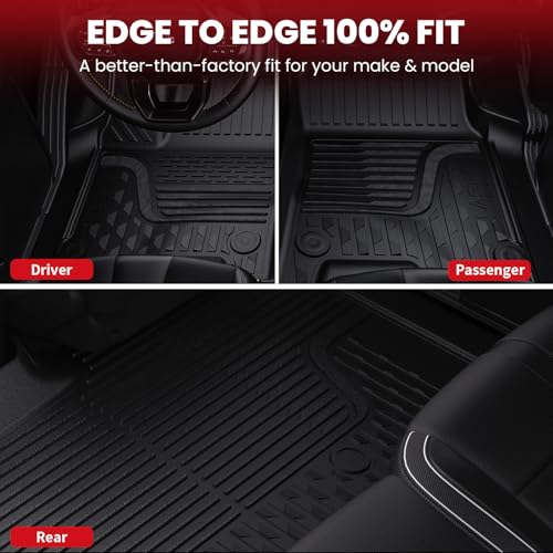 LASFIT Floor Mats for 2019-2024 Dodge Ram 1500 Quad Cab Without 2nd Row Under Seat Storage, Fit for Bench Seat & Carpet Flooring, All Weather TPE Custom Fit Car Mats Floor Liners 1st & 2nd Row, Black - style: 2) 1500 2013-2018 /1500 Classic 2019-2024 | Qu