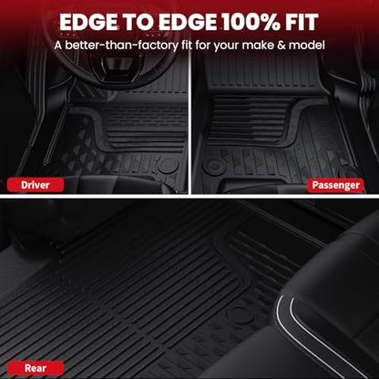 LASFIT Floor Mats for 2019-2024 Dodge Ram 1500 Quad Cab Without 2nd Row Under Seat Storage, Fit for Bench Seat & Carpet Flooring, All Weather TPE Custom Fit Car Mats Floor Liners 1st & 2nd Row, Black - style: 2) 1500 2013-2018 /1500 Classic 2019-2024 | Qu