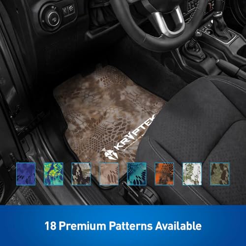 Coverking Universal Car Floor Mats Set of 2 (Front Driver and Passenger) Kryptek Banshee Camo - All-Weather Protection for Mud, Dirt, Rain, Spills, Non-Slip Backing, Fits Cars Trucks SUVs Jeeps - style: Kryptek Banshee
