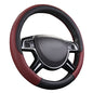 CAR PASS Rhombus Leather Universal Steering Wheel Cover, Fit for Suvs,Trucks,Cars,Sedans,Vans (Black&Burgundy) - color: Black and Burgundy, size: Standard[14.5"-15"]