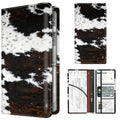 Premium Car Registration and Insurance Card Holder, Cute PU Leather Car Document Holder, Vehicle Glove Box Car Organizer with Magnetic Closure for Driver License, Cards Brown White Cowhide - color: Brown White Cowhide