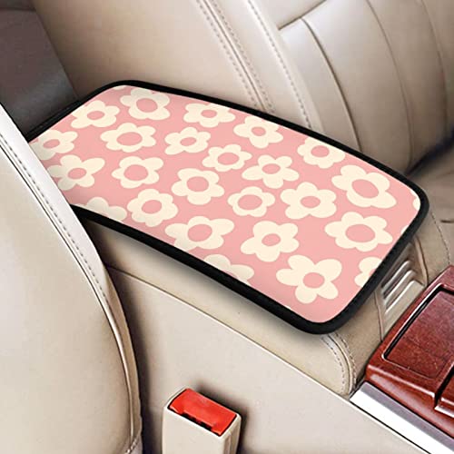 Vintage Groovy Flowers Auto Center Console Cover Pad Car Armrest Seat Box Cover Cushion Universal for Most Vehicle SUV Truck Car Accessories Decor - color: Vintage Groovy Flowers3