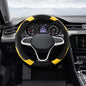 Car Steering Wheel Cover, Steering Wheel Protector, Universal 14.5-15 Inch Microfiber Leather Breathable Auto Steering Wheel Covers, Carbon Fiber Steering Wheel Cover for Women Men (Yellow) - color: Yellow