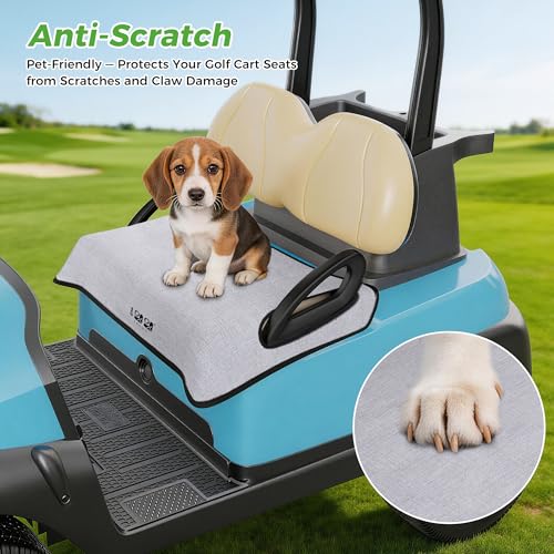 10L0L Universal Golf Cart Seat Covers/Seat Blanket for EZGO TXT/RXV & Club Car DS/Precedent, Breathable Seat Towel/Seat Cushions with Non-Slip Backing, All-Season Comfort (Not for Yamaha) - color: Light Gray