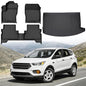 Floor Mats for Ford Escape 2013-2019, Custom Fit Heavy Duty TPE All Weather Protection, Waterproof Non-Slip Black Car Liners for Front & Rear (Two-Row Floor Mats & Cargo Liner) - style: 06) For Ford Escape | 2013-2019 | Full Set
