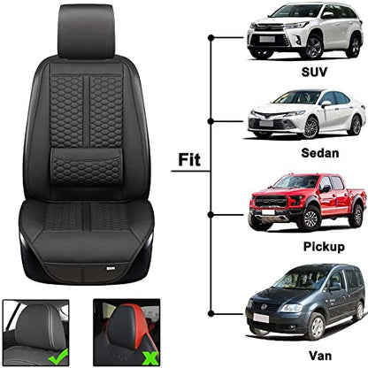 Black Panther Car Seat Cover, 1 Piece Universal Sideless Driver Seat Protector, with Lumbar Support and Headrest Cover (Black) - color: 1 Piece Black