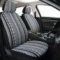 Baja Saddle Blanket Car Seat Covers, Boho Striped Woven Front Seat Protectors, Breathable & Washable Interior Covers, Universal Fit for Most Cars SUVs Trucks, Airbag Compatible, White, 8 pcs. - color: WHITE