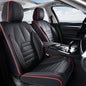 Coverado Car Seat Covers Front Seats, Automotive Seat Covers, Waterproof Nappa Leather Car Seat Cover, Car Seat Cushion, Black Redline Seat Covers Carseat Cover Universal Fit for Most Cars - color: Black-Red, size: Front