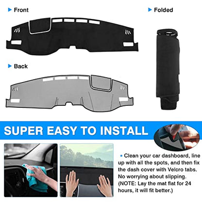 Autorder Dashboard Cover Mat for 2021 2022 2023 2024 Toyota Venza Accessories Dash Cover Flannel Dash Mat Sunshade Glare UV Rays Protector - size: 2021-2024 Toyota Venza