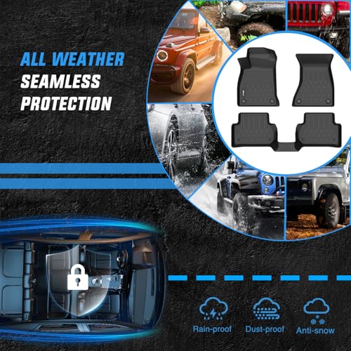 Nilight TPE Floor Mats for Audi A4 S4 2017 2018 2019 2020 2021 2022 2023 2024 2025 All Weather Custom Fit Heavy Duty Floor Liners