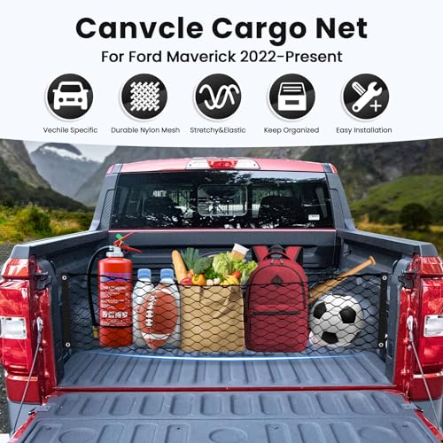 Canvcle Trunk Cargo Net for 2022-2025 2026 Ford Maverick Accessories Envelope Style Mesh Trunk Net Organizer and Storage Stretchable Adjustable Elastic Nylon Rear Cargo Netting with Hooks - style: for Ford Maverick