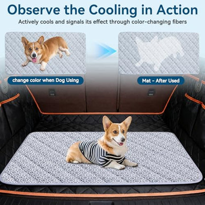 MH MYLUNE HOME Cooling Pet Car Mat for Backseat–Non-Slip Oxford Fabric,with Foldable HandleTravel Pet-Friendly Seat Covers,Dog Bed for Car Pad,for Backseat Extender Seat Protectors 24.8"x54" inch