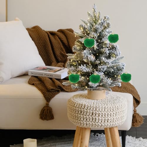 Tupalizy 50PCS Fluffy Pom Poms Charms Soft Fuzzy Faux Fur Puff Ball Pendant for Keychains Bracelets Earrings Jewelry Making Tassels Bags DIY Crafts Party Favors Gifts Accessories - color: Christmas Green