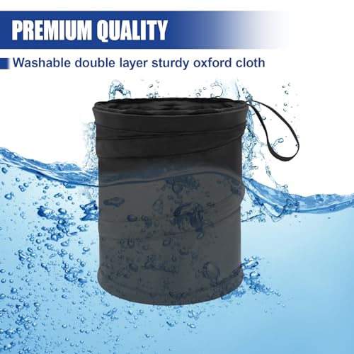 Collapsible Car Trash Can, Mini Portable Automotive Garbage Bag, Pop-Up Vehicle Rubbish Bin, Waterproof Waste Basket Bin with Magic Sticker, Hanging Washable Auto Trash Bag (2PCS) - size: 2PCS