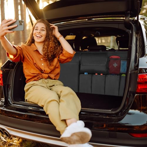 Car Trunk Organizer Backseat Hanging Organizer with Storage Pockets for Subaru Crosstrek, Forester, Outback, Ascent 2000-2024 2025 Car Accessories - color: Black, size: 43" x 18.5"