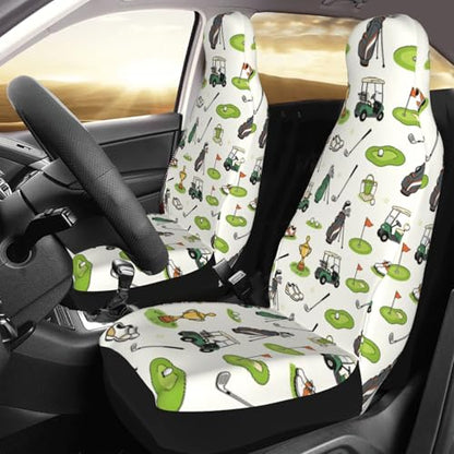 Golf Front Seat Covers 2 Pack, Vehicle Seat Protector Car Mat Covers, Fit Most Bucket Seats - color: Golf