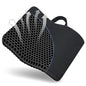 Gel Seat Cushion, for Long Sitting -Double Thick Gel Seat Cushion Breathable Honeycomb Chair Cushion with Non-Slip Cover for Office Chair Car, Wheelchair, Long Trips,Relief Sciatica Pain - color: Black
