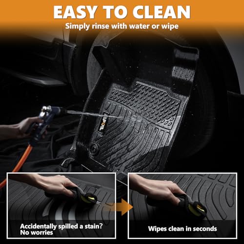 AIPOIL® Floor Mats & Cargo Liner Set for 2019-2024 Lexus ES & ES300h &2025 Lexus ES Hybrid & ES350 & ES300h All Weather Protection TPE Anti-Slip Automotive Full Set Custom Car Mats Accessories -Black - style: 14) For ES 2019-2024 Full Set