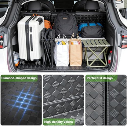 Cargo Mat for2018-2025Toyota Camry&2019-2022Toyota Avalon Rear，Full Coverage All Weather Protector Cargo Mat with Backrest Mat Cargo Liner for 18-25 Camry Hybrid/L/LE/SE/TRD/XLE/XSE（black accessories）
