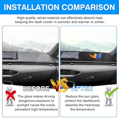 Autorder Dashboard Cover Mat for 2022-2025 Genesis GV70 Accessories Dash Cover Upgrade Velvet Dash Mat Sunshade Glare UV Rays Protector - size: For Genesis GV70 2022-2025