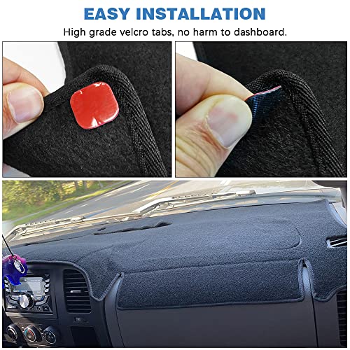 Dashboard Cover Compatible with 2007-2014 Tahoe Avalanche Suburban GMC Yukon Denali 07-13 Sierra SLT Silverado LTZ Dash Cover Mat Black Premium Carpet Without Dash Speaker - size: 2007-2014 GMC and Chevy